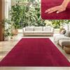 TT Home Tappeto Salotto Pelo Corto Monocolore Design Moderno Lavabile, Colore: Rosso, Dimensione:300x400 cm
