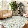 Wonnitar Tappeto lavabile floreale bohémien, 13 x 17 cm, morbido tappeto per camera da letto, tappeto ultra sottile antiscivolo, beige, stampa floreale, tappeto decorativo per soggiorno, stanza da
