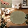 TT Home Tappeto Salotto Pelo Corto Monocolore Design Moderno Lavabile, Dimensione:80 cm tondo, Colore:Verde chiaro