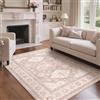 GENIMO - Tappeto Boho Vintage 160x230cm - Lavabile in Lavatrice, Antiscivolo, Pelo Corto - Per Camera da Letto, Soggiorno, Sala da Pranzo - Beige Rosa Antico