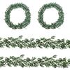 NIERBO Ghirlanda artificiale, 2 pezzi, 1,8 m, piante da appendere per feste, decorazione da tavolo, matrimonio (2, verde scuro)