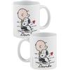United Labels The Peanuts Snoopy - Tazza da caffè con scritta in lingua tedesca Danklie Brown, in ceramica, regalo bianco, 320 ml