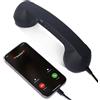 Kyduu Cuffia Telefonica Retrò, Cornetta Vintage del Telefono per Cellulare in ABS, Ricevitore Telefonico per iPhone/Android, Ricevitore Cellulare Tipo C Vecchio Stile, Nero