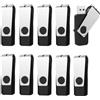 Vansuny Chiavette USB da 1 GB, 10 pezzi, Chiavette USB da 1 GB, 2.0, Chiavetta di memoria da 1 GB, Flash Drive, con coperchio in metallo per computer/laptop/PC/TV/autoradio, Nero