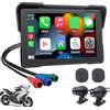 DRATSZTECH Aggiornamento 7 pollici moto Carplay GPS navigazione senza fili CarPlay/Android Auto per moto GPS Bluetooth CarPlay navigatore (Player+DVR+TPMS)