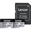 Lexar Silver Plus - Scheda di memoria microSDXC professionale, 256 GB, UHS-I, C10, U3, V30, Full-HD e video 4K, fino a 205/150 MB/s in lettura/scrittura, per videografi e giocatori (LMSSIPL256G-B2ANU)