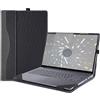 xisiciao Custodia per laptop HP OmniBook X Flip 16 NGAI 16-as 16-ar e per OmniBook7 Flip 16-au Sleeve, custodia protettiva in pelle PU staccabile per notebook PC borsa accessori (grigio scuro)