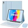 MAYPHY Custodia per tastiera con mouse per iPad (A16) 11a generazione 11 pollici 2025/iPad 10a generazione 10,9 pollici 2022, layout UK, custodia per tastiera staccabile, visualizzazione multi-angolo