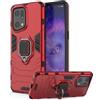 DERHAN Cover per OPPO Find X5 Pro, Custodia Protettiva Resistente Antiurto Robusta Case con Supporto Magnetico Rotante a 360° - Rosso