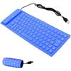 Civetes Tastiera morbida pieghevole in silicone, silenziosa, portatile, interfaccia di conversione USB + PS2, impermeabile e antipolvere, supporta computer desktop e notebook, 85 tasti (blu)