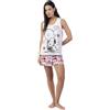 Peanuts Pigiama Donna Estivo Canotta Giromanica e Pantaloncino Cotone Art 64439 in Scatola Regalo (IT, Testo, S, Regular, Regular, Bianco)
