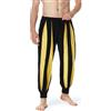 Generisch Pantaloni da uomo in lino colorati, stile hip hop, pantaloni da pirata, elasticizzati, medievali, con tasche, stile medievale, retrò, con lacci, per il tempo libero, costume medievale, caffè, XL
