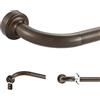 Lwiiom Asta per tende a disco in bronzo scuro, 71-122 cm, asta regolabile per tende oscuranti, con terminali e staffe in alluminio, design curvo