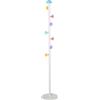 DRW Appendiabiti in metallo con 6 pomelli acrilici e base in marmo bianco 29x29x161 cm