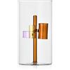 Ichendorf Milano Vaso 3 Candele, Ambra, Collezione Iris, H20 cm, Vetro Borosilicato, Fatto a Mano
