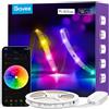 Govee - RGBIC Basic Wi-Fi Bluetooth LED Strip Lights (5 Meter), Black