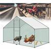 LZQ Grande pollaio in metallo per pollaio con copertura impermeabile per polli all'aperto, pollai per anatre e conigli 3 x 2 x 2 m