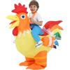 JOYBRO Costume Gonfiabile da Pollo per Bambini, Divertente Costume da Gallo Tuta Cavalcabile per Bambini e Bambine per Halloween, Natale, Carnevale, Cosplay, Feste a Tema, Taglia Unica 80-120 cm
