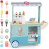 GYMAX Carrello dei Gelati per Bambini, Carrello del Gelato con Macchina Erogatrice, Set Giocattolo di Gelateria, Banco Espositore & Banco di Pagamento, Camion del Gelato in Legno con Ruote (Verde)