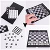 Qcwwy Set di Scacchi da Viaggio Magnetici, Scacchiera Pieghevole Portatile con Mini Pezzi per Giochi in Famiglia Al Chiuso e all'aperto