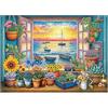 PPuzzling Puzzle di piante da giardino per adulti, 1000 pezzi, fiori e piante grasse, puzzle da finestra di girasole come decorazione da parete