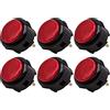 Fabulous Arcade Set di 6 pulsanti di gioco arcade agganciabili SANWA OBSF-30 Bordo Nero Colore: Rosso Retro Gaming Bartop Videogiochi