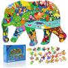 AivaToba Puzzle Bambini Animali,200 Pezzi Jigsaw Elephant Colorato Puzzle Educativi 3 4 5 6 7 8 9 Anni, Giochi Bambini Puzzle Elefante, Animal Puzzle Bimbi, Ragazza Ragazzo Regalo Puzzle
