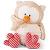 Nici Gufo di peluche con testa girevole, 50 cm, beige/rosa 46097