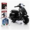 TOYSCAR Moto Elettrica Bambini Mini Vespa Sprint Elettrica per Bambini 18-36 Mesi, Moto per Bambini 6V con Licenza Ufficiale Piaggio, Luci LED, Clacson, Pedale, Ruote Stabilizzatrici (Nera)