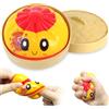 TOGETDREAM Dumpling Squishy con Cestelli per Vapore , La scatola Misteriosa dei Ravioli Divertenti ,Squishy Toy Giocattoli antistress,Squeeze Toy Sensoriale per Bambini e Adulti