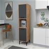 LBSIGN Colonna Multiuso Da Cucina 2 Ante E Vano Centrale 35x35x154 Adel Rovere E Antracite