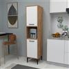 LBSIGN Colonna Multiuso Da Cucina 2 Ante E Vano Centrale 35x35x154 Adel Rovere E Bianco