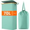 Lifewit Cesto Portabiancheria Salvaspazio, Cesta Biancheria Sporca con Coperchio, Porta Biancheria Sporca Slim per Bagno, Laundry Basket per Camera da Letto, Bagno, Lavanderia, 70 L, Blu Verde