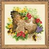 RIOLIS - Hen (14 Count) 1480, Punto croce 30x30cm, Punto croce kit da ricamare, Disegni da ricamare, Embroidery kit, Kit ricamo punto croce