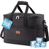 Lifewit Borsa Frigo 30L, Borse Termica Morbida per Surgelati, Grande Borsetta Termiche Porta Pranzo per Uomini e Donne, Cooler Bag per Mare, Spiaggia, Viaggio, Campeggio, Barbecue, Nero