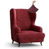 PAULATO BY GA.I.CO. PAULATO - Copripoltrona con Orecchie 1 Posto Wing Chair Elasticizzato in Microfibra, Tessuto Antigraffio Lavabile in Lavatrice, Tecnologia Brevettata WavyTech, Bordeaux - Made in Italy