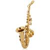 Jwthee Spilla per sassofono, strumento musicale in miniatura da donna, spilla da bavero di moda, spille per sassofono dorate con custodia per strumenti in metallo in miniatura dorata, decorazione, oro