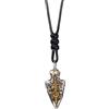 ForFox Collana con ciondolo drago e spada in argento sterling 925 ciondolo a punta di freccia con bussola vegvisir vichinga gioielli nordici per uomo cordone nero