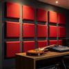 Lenacustica Pannelli Fonoassorbenti Elegance, 50x50x5 cm, Design Acustico per Pareti e Soffitto, Set da 4 Pezzi. (rosso)