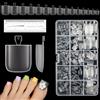AIMEILI Unghie Finte Piedi 240 Pezzi 15 Misure Soft Gel Tips Full Cover Unghie Artificiali Piedi Toe Nails Punte Gel Tip Fake Nails con Scatola Trasparente - 020