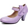 Lroey Reoly Scarpe Mary Jane Donna Tacco Alto a Blocco Punta Rotonda Scarpe da Sera Dp1250 Viola Numero 39 EU