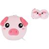 I-TOTAL ® - Cuscino con Mascherina per dormire,cuscino richiudibile con gancio per viaggio (PIGGY)