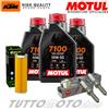 Motul - HIFLO - NGK Tagliando KTM Adventure 890 2021 2022 / Kit Olio Motul 7100 10W50 Filtro Candele