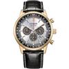 Citizen CA4723-03A Eco-Drive Cronografo Solare da Uomo in Acciaio Inox Oro Rosa 42 mm Cinturino in Pelle Nero 10 ATM