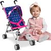 Kinderplay Passeggino per Bambole - Struttura in Alluminio Leggera e Stabile - Manico 54 cm, Pieghevole con Tettuccio - Per Bambini 3+ Anni, Bambole fino a 46 cm