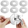 DAVIDJAMESCLARKE 8 Pezzi Rosette in acciaio inox 28 mm, Rosette Copertura Autoadesive,Argento Rosette con Design Split, Rrosette in acciaio cromato,Manicotti in acciaio inox,per Valvola