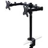 Emuca - Supporto Doppio Monitor per Tavolo,13-32, Braccio Monitor pc da scrivania articolato, 8kg per Braccio, Altezza Regolabile, inclinabile, Girevole 360º, Max VESA 75x75-100x100mm, Acciaio Nero