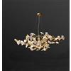 ZVALIEVYE Lampadari a Ramo Rettangolare, Lampadario a Foglia Di Ginkgo per Sala da Pranzo Camera da Letto, Lampadari Moderni in Oro Lampada a Sospensidi Lusso Isola Della Cucina Lampade a Sospensione