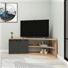 LBSIGN Mobile TV Ad Angolo Design Curvo Con 2 Ante Doris Rovere E Antracite