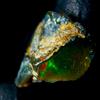 OPAL EMPIRE Gemma Opale Naturale Etiopica, Opale di Fuoco Grezzo Nero, 7 Ct, 18x15 mm